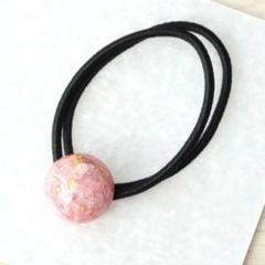 ハンドメイド　レジンヘアゴム　ピンク　小ぶり　シンプル　#14【即購入OK】