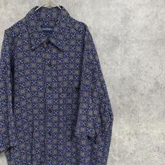 00s 半袖　柄シャツ　レーヨン　メンズM 古着　個性派