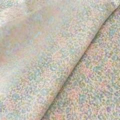 【生地 布】オーガンジー風　花柄　涼しげなカラー