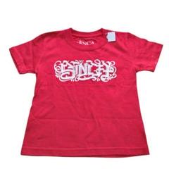 赤 グラフィティ風 Tシャツ　日本製　ロゴ　子供服　110　綿