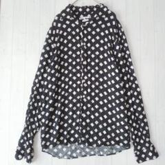 新品 ザラ メンズ シャツ ブラウス 四角 黒 M