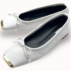 即納 極美品 定価3.9万♪チェンバー フラットシューズ 白 37.5 24.5 即納 極美品 定価3.9万♪チェンバー フラットシューズ 白 37.5 24.5