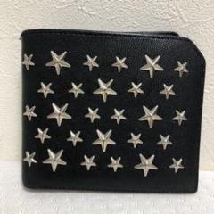 JIMMY CHOO ミニ財布 黒 レザー 星型スタッズ 人気✨ ジミーチュウ 折り財布 黒 レザー スタースタッズ - メルカリ