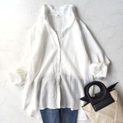 美品✨️22SS　エーピーストゥディオ　セントオブ　ラミーシャツ　ホワイト 美品✨️22SS エーピーストゥディオ セントオブ ラミーシャツ