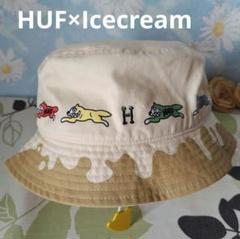 HUF×Icecream ランニングドッグ バケットハット ナチュラル S
