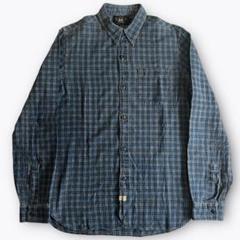RRL INDIGO CHECK WORK SHIRT メタルボタン インディゴ