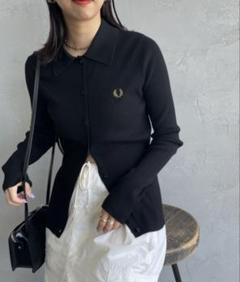 【本日出品終了します】FRED PERRY/フレッドペリー　リブニットポロシャツ FRED PERRY/フレッドペリー] 別注 ワンポイントロゴ刺繍