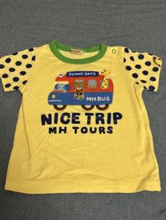 ミキハウス　動物プリント Tシャツ 90 黄色