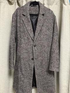 ZABA チェスターコート Lサイズ グレー SERACE】Loose silhouette melton long double chester coat