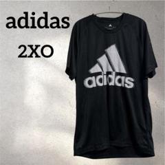 【アディダス/adidas】美品✨️(2XO)スポーツ 半袖Tシャツ 黒 メッシュ