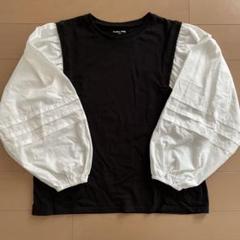 GLOBAL WORK 長袖カットソー 150 黒/白のサムネイル