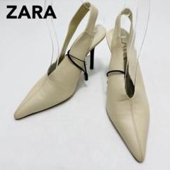 新品 タグ付き ZARA パンプス ポインテッドトゥ バックストラップ