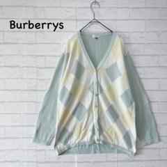 Burberrys ニットカーディガン(M)長袖 アーガイル柄 90s 金ボタン Burberrys ニットカーディガン(M)長袖 アーガイル柄 90s 金