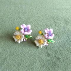 即発 フランス レネレイド ロングピアス パンジー 鳥 蝶 花 N2 即発 フランス レネレイド ロングピアス パンジー 鳥 蝶 花 N2
