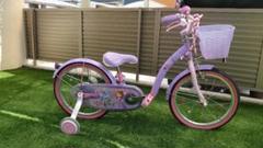 良品✨自転車 女の子 子供用　ディズニー ソフィア 紫 18インチ 動作良好 タイムセール 本日中 美品 ソフィア自転車 18インチ ディズニー