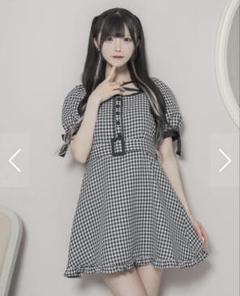 pium ピウム 千鳥柄ジャガードベルトミニワンピース ホワイトミックス pium 千鳥柄ジャガードベルトミニワンピース ホワイトミックス