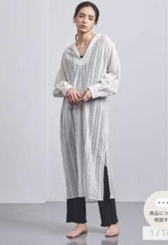 売約済Pheeta セーラーカラー ブラウス チュニック joシリーズ　グレー forksy.】リネンタッチセーラーカラーチュニックブラウス forksy