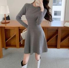 大人気❤️シンプルひざ丈ワンピース　年中活躍　デートや女子会におすすめ