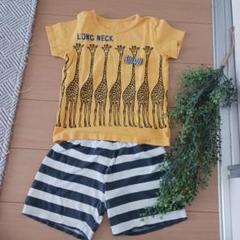 キリンプリントTシャツとショートパンツセット 130