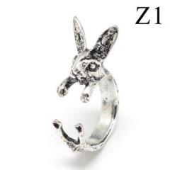 セール【z01】ラビットリング シルバー うさぎ ウサギ 指輪　うさちゃん