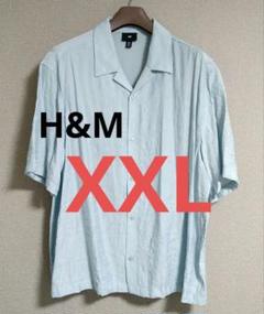 【H&M】【未使用】ジャカードリゾートシャツ　XXL　オープンカラーシャツ