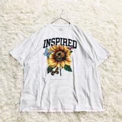 Tシャツ 半袖 綿100 ひまわり メンズ 2XL 3L 大きいサイズ