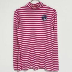 PEARLY GATES モックネック 長袖 トップス ボーダー 通年素材 UV