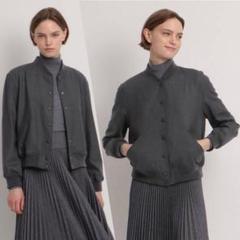 Theory グレー ジュファーボンバージャケット Theory グレー ジュファーボンバージャケット