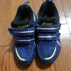 asics ネイビー スニーカー ベルクロ 18cm
