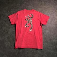 【BROWNING】アニマル柄 プリントTシャツ SM28 赤 古着used