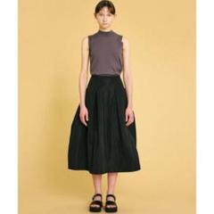 【極美品★伊勢丹新宿購入】LANVIN ツイルタックフレアスカート　ブラック LANVIN en Bleu - 【極美品☆伊勢丹新宿購入】LANVIN ツイル