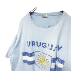URUGUAY ウルグアイ 国 PORT&CONPANY 半袖Tシャツ　水色