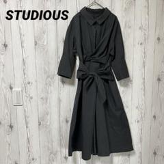 【STUDIOUS】ワンピース　Aライン　5部袖　ダークグレー　F