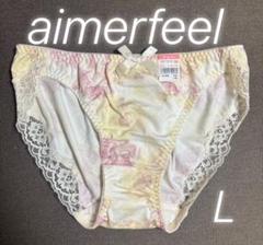 エメフィールaimerfeelホワイトピンクイエロー花柄L