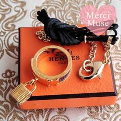 @エルメス　スカーフリング　ケリー　イエロー ゴールド 小物 1000円スタート スカーフリング HERMES エルメス ケリー カデナ