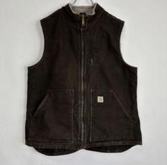 G352 90s carhartt ダック ワーク ベスト 革タグ ボアフリース s7158-1.jpg