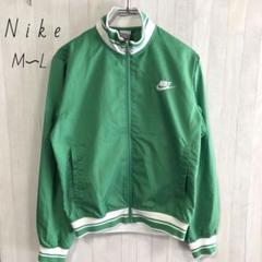 Nike　ナイキ　スウッシュ刺繍　ナイロンジャケット　M L 緑　古着
