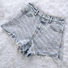 Alexander Wang Bite ショートパンツ 24 ブルー ロゴ 4DC1214897460B.jpg