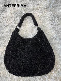 [美品]ANTEPRIMA ワイヤーバッグワンショルショルダーバッグ黒　臭いなし 美品]ANTEPRIMA ワイヤーバッグワンショルショルダーバッグ黒