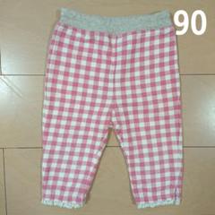 千趣会 ピンクのチェックパンツ 夏 90cm