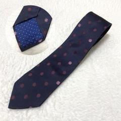 美品　ポールスミス　ネクタイ　紺　花柄　水玉ドット　シルクジャガード Paul Smith (ポールスミス) シルク100％ 花柄 ネクタイ