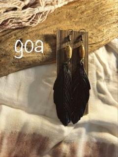 goa ウッドフェザーピアス　ブラック