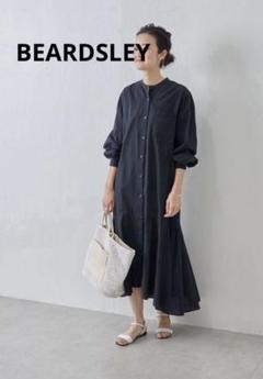 今話題のアイテムを BEARDSLEY】シャドーストライプシャツワンピース☆ブラック ワンピース