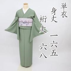 美品未着用 正絹 袷 着物“イチョウ並木を歩く秋のひと時”色無地 S-94