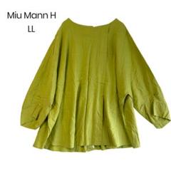 【Miu Mann H】チュニック LL ライムグリーン 混麻 a0836