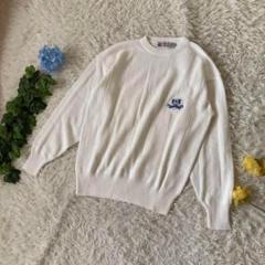 美品　Lady Hetcher ニット　カナダロゴ　白　コットン　メンズ　M