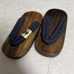 木製草履 ストライプ鼻緒のサムネイル