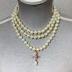 Vivienne Westwood 3連パールドロップネックレス ピンクゴールド