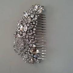 ♡上品な髪飾り♡ヘッドドレス ヘアアクセサリー シルバークリスタルヘアコーム