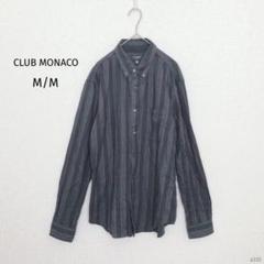 クラブモナコ|メンズストライプコットン長袖シャツ【M/M】ボタンアップ 保温性